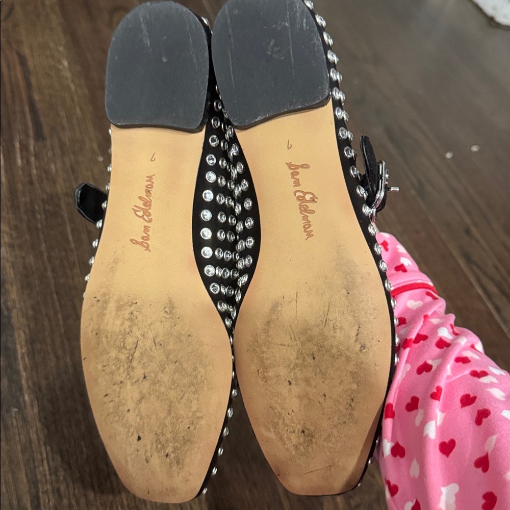 Sam Edelman Black Rhinestone Mary Jane Flats - Picture 3 of 3